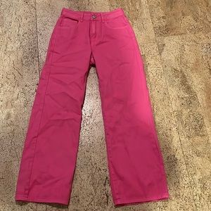 Bright pink high rise straight leg - shein jeans BnWt.